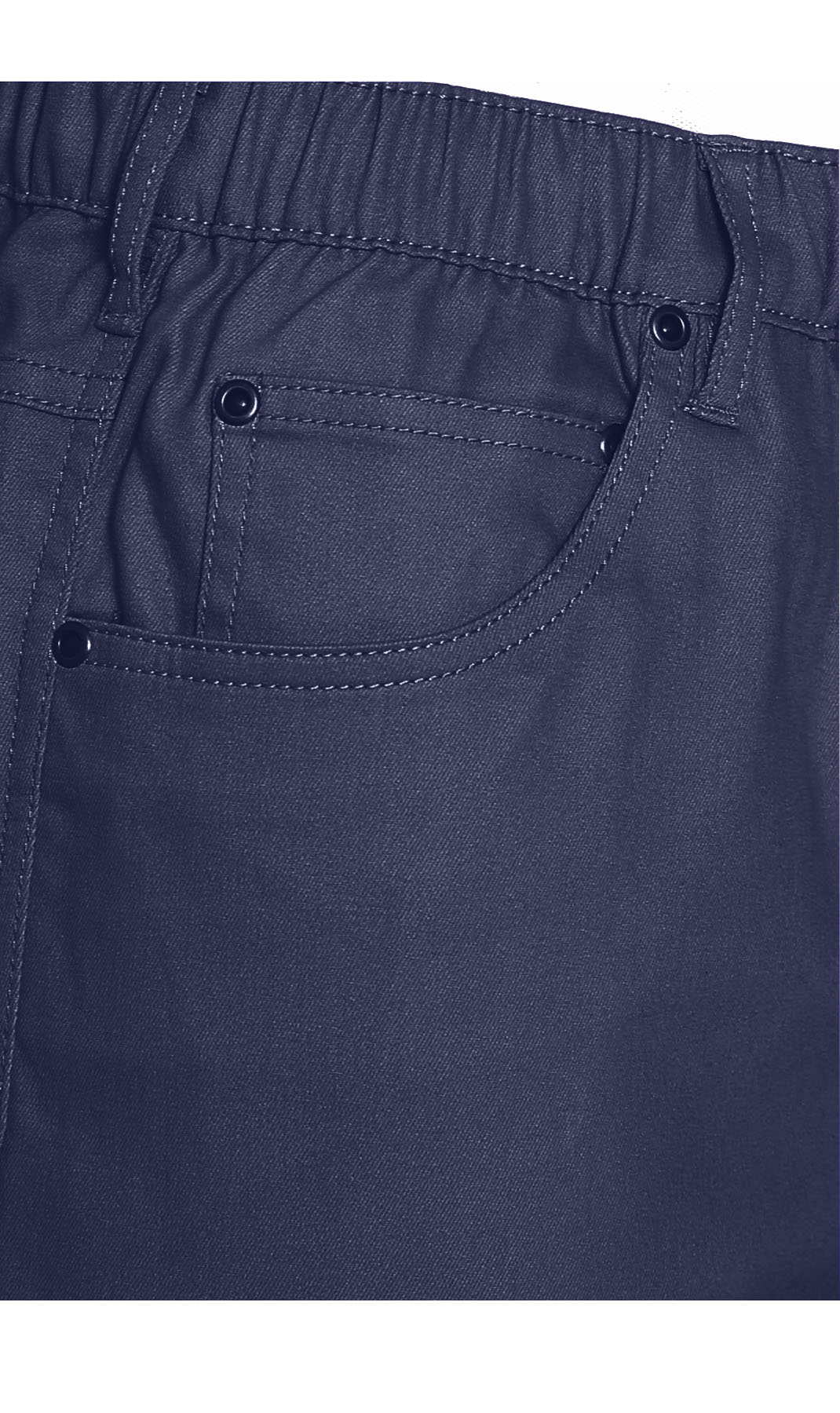Men’s Pull On Stretch Denim Twill Shorts Elastic Waist