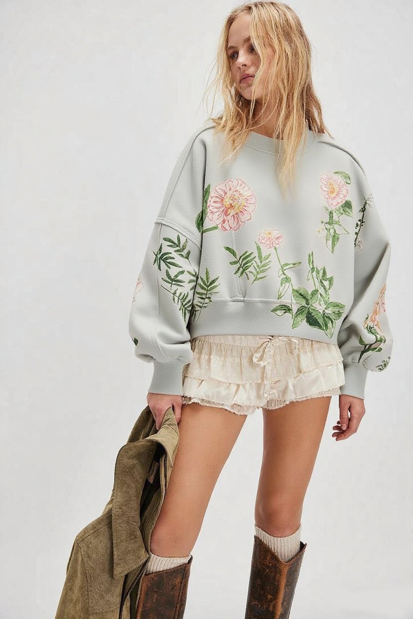 Women’s Printed Loose Hoodie Casual Autumn Winter Pullover Top