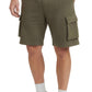 Men’s Fleece Cargo Shorts Elastic Waist Multi Pocket Sweatshorts