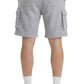 Men’s Fleece Cargo Shorts Elastic Waist Multi Pocket Sweatshorts
