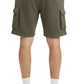 Men’s Fleece Cargo Shorts Elastic Waist Multi Pocket Sweatshorts
