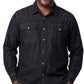 Men's Western Snap Button Shirt — Denim and Twill with Stitched Yoke