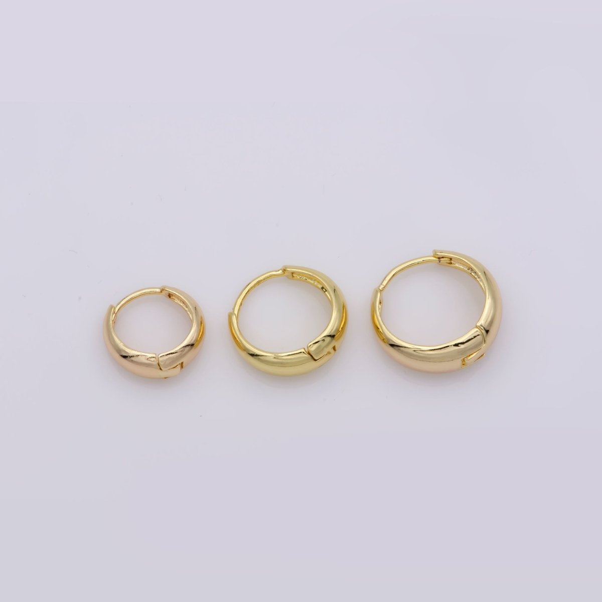 24K Gold Filled Huggie Hoop Earrings Minimalist Everyday Jewelry