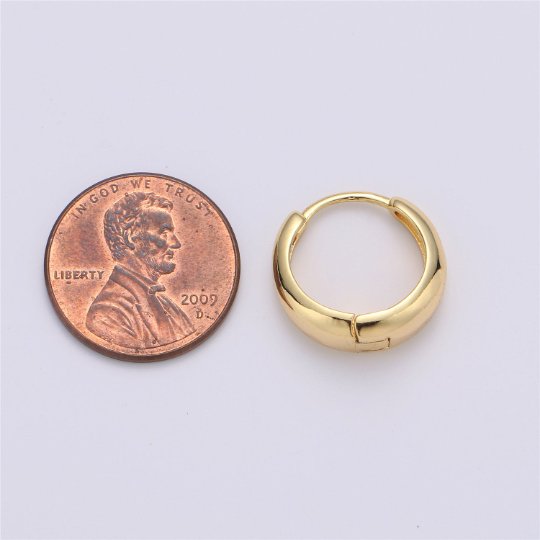 24K Gold Filled Huggie Hoop Earrings Minimalist Everyday Jewelry