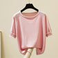 Women’s Thin Knitted Striped Short Sleeve Summer Fashion T-Shirt