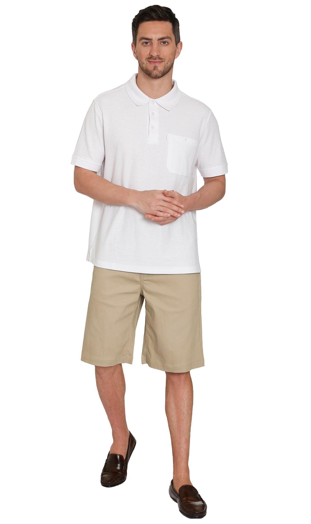Men’s Pull On Stretch Denim Twill Shorts Elastic Waist