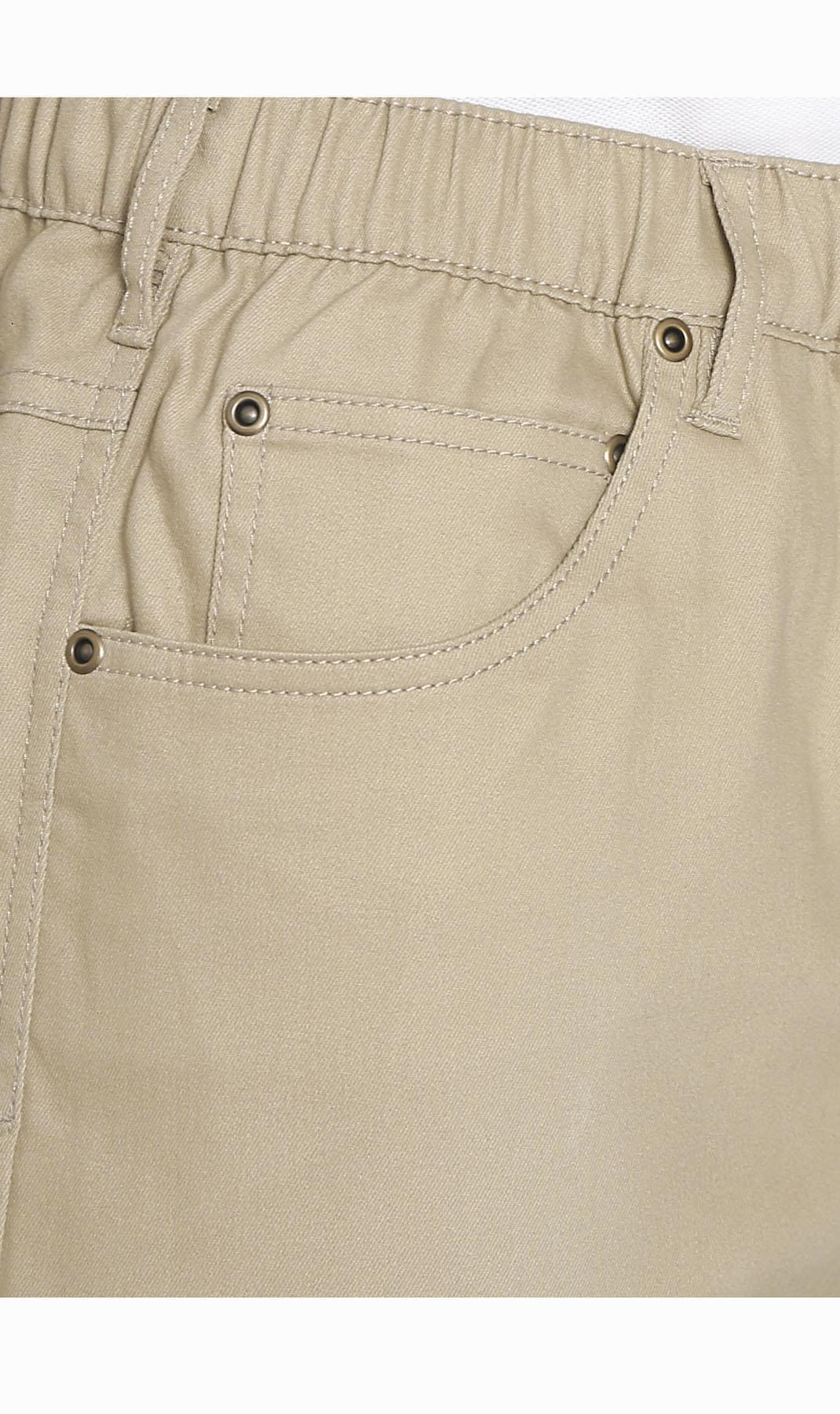 Men’s Pull On Stretch Denim Twill Shorts Elastic Waist