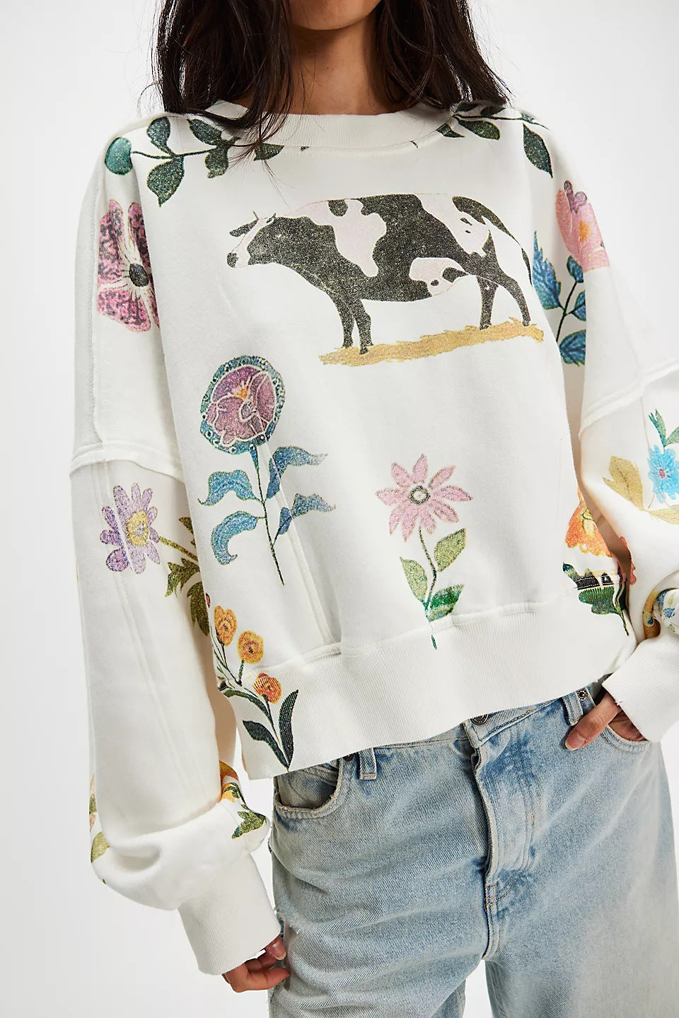 Women’s Printed Loose Hoodie Casual Autumn Winter Pullover Top