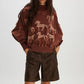 Women’s Printed Loose Hoodie Casual Autumn Winter Pullover Top