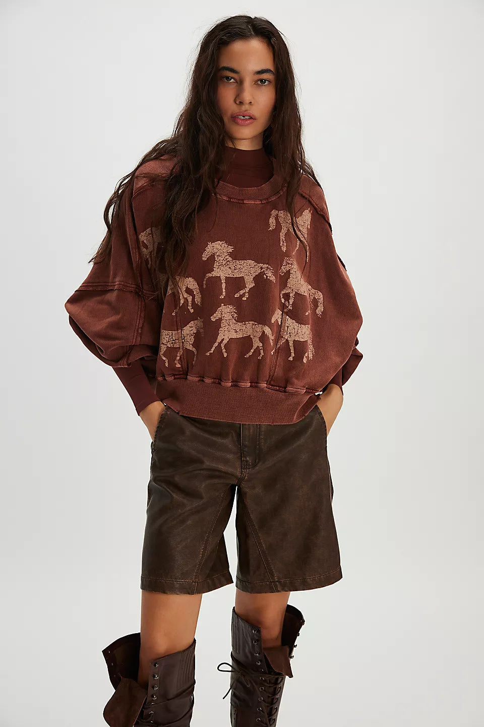 Women’s Printed Loose Hoodie Casual Autumn Winter Pullover Top