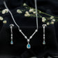 Natural Ethiopian Opal and Moissanite Teardrop Jewelry Set