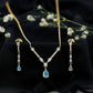 Natural Ethiopian Opal and Moissanite Teardrop Jewelry Set
