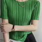 Women’s Pleated Short Sleeve Top Stylish Casual Fashion Shirt