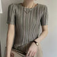 Women’s Pleated Short Sleeve Top Stylish Casual Fashion Shirt