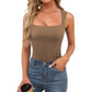 Women’s Square Neck Sleeveless Slim Fit Casual Fashion Tank