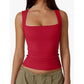 Women’s Square Neck Sleeveless Slim Fit Casual Fashion Tank