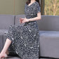 Women’s Summer Vintage Print Dress Loose Short Sleeve O Neck