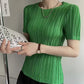 Women’s Pleated Short Sleeve Top Stylish Casual Fashion Shirt