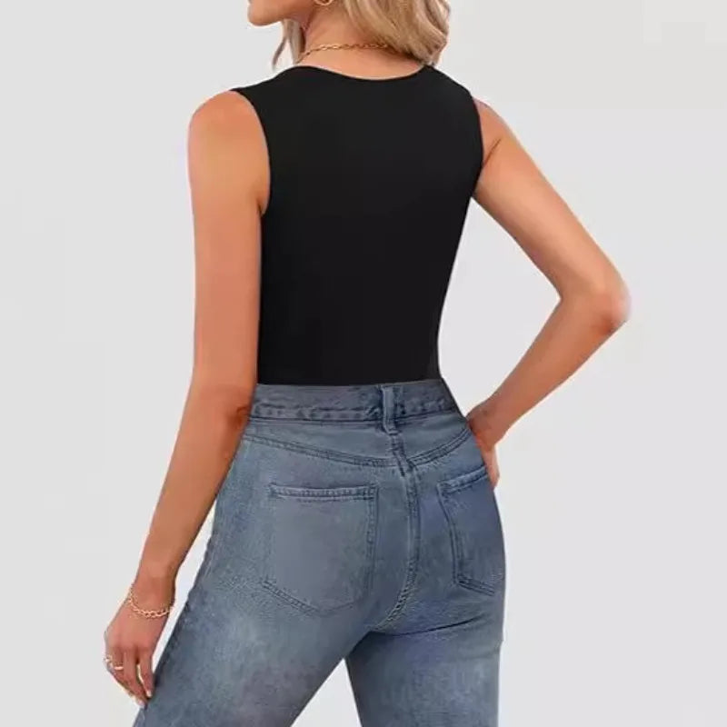 Women’s Square Neck Sleeveless Slim Fit Casual Fashion Tank
