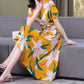 Women’s Summer Vintage Print Dress Loose Short Sleeve O Neck