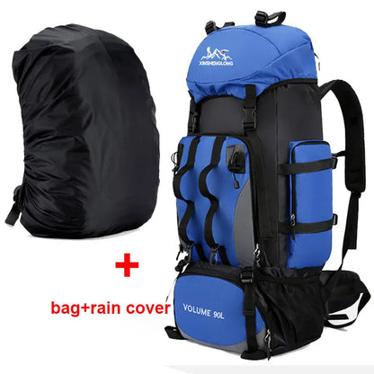 90L Waterproof Hiking Backpack Large Capacity Trekking Travel Rucksack