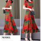 Women’s Summer Vintage Print Dress Loose Short Sleeve O Neck