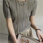 Women’s Pleated Short Sleeve Top Stylish Casual Fashion Shirt