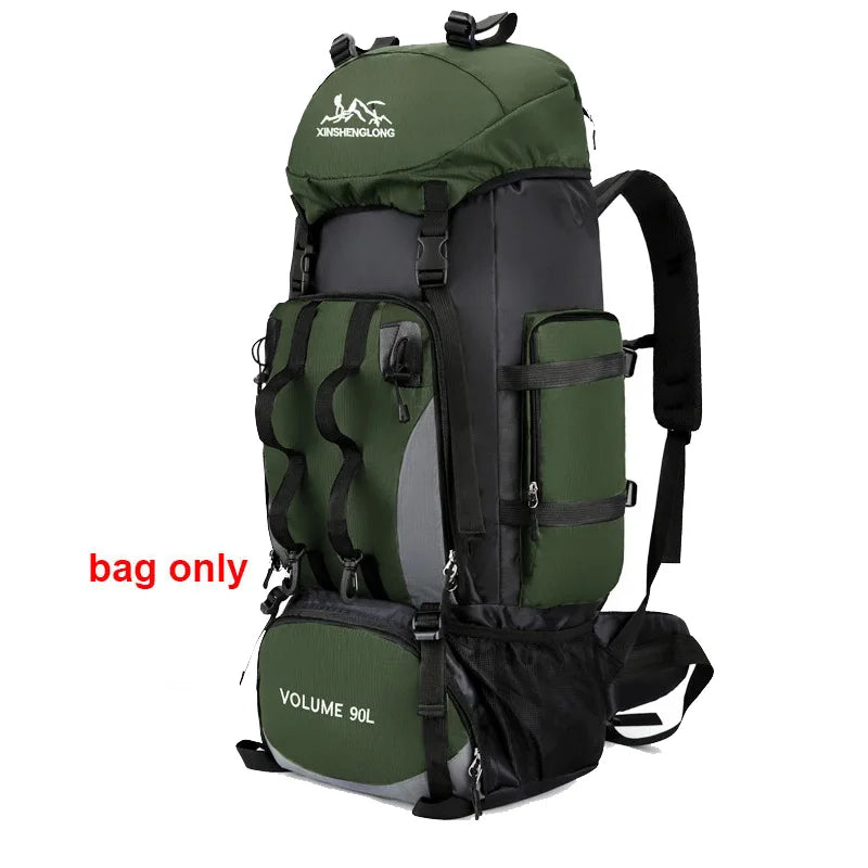 90L Waterproof Hiking Backpack Large Capacity Trekking Travel Rucksack