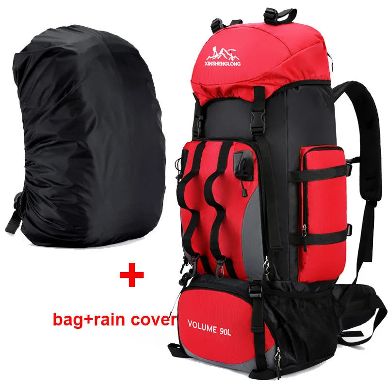 90L Waterproof Hiking Backpack Large Capacity Trekking Travel Rucksack