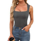 Women’s Square Neck Sleeveless Slim Fit Casual Fashion Tank