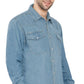 Men's Western Snap Button Shirt — Denim and Twill with Stitched Yoke