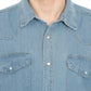 Men's Western Snap Button Shirt — Denim and Twill with Stitched Yoke
