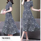 Women’s Summer Vintage Print Dress Loose Short Sleeve O Neck