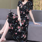 Women’s Summer Vintage Print Dress Loose Short Sleeve O Neck