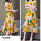 Women’s Summer Vintage Print Dress Loose Short Sleeve O Neck