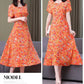 Women’s Summer Vintage Print Dress Loose Short Sleeve O Neck