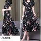 Women’s Summer Vintage Print Dress Loose Short Sleeve O Neck