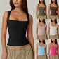 Women’s Square Neck Sleeveless Slim Fit Casual Fashion Tank