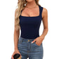Women’s Square Neck Sleeveless Slim Fit Casual Fashion Tank