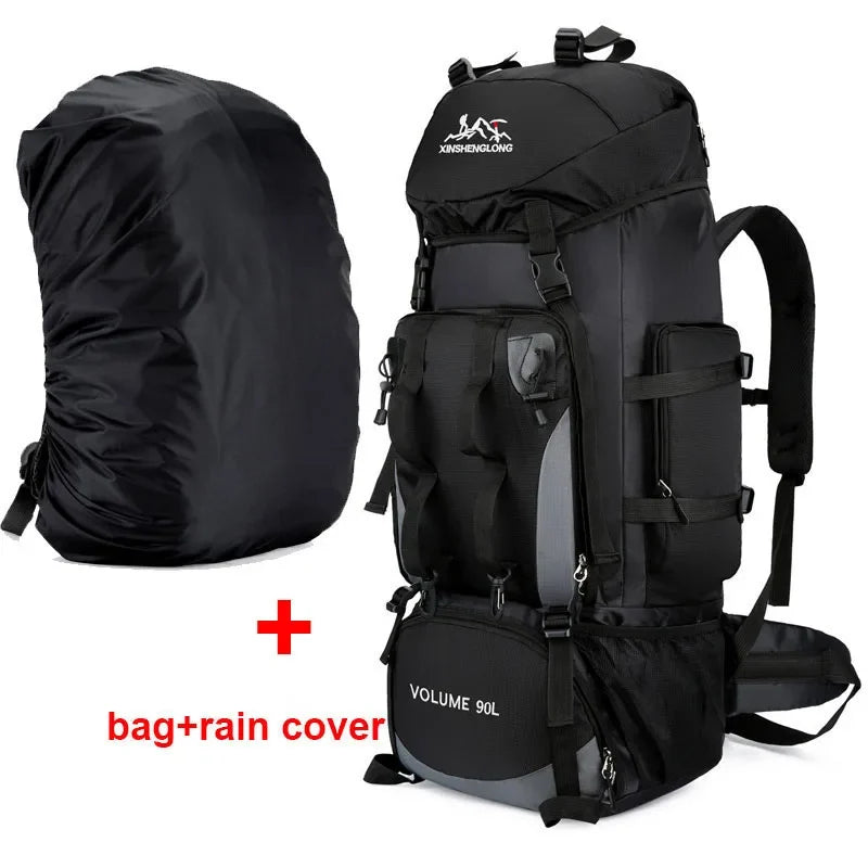 90L Waterproof Hiking Backpack Large Capacity Trekking Travel Rucksack