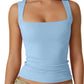 Women’s Square Neck Sleeveless Slim Fit Casual Fashion Tank