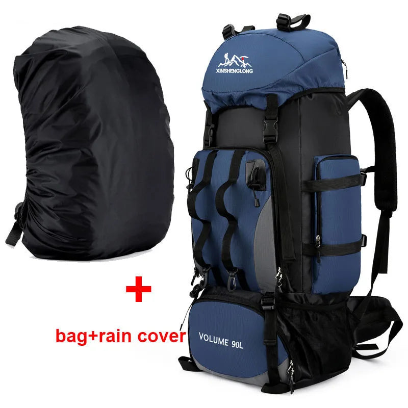90L Waterproof Hiking Backpack Large Capacity Trekking Travel Rucksack