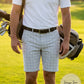 Hybrid Apparel Mens White Flat Front Printed Stretch Shorts, Size 42