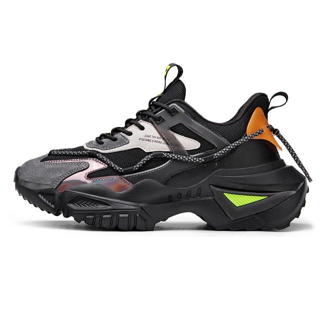 Men’s Chunky Platform Sneakers Height Increasing Casual Slip On Shoes