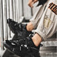 Men’s Chunky Platform Sneakers Height Increasing Casual Slip On Shoes