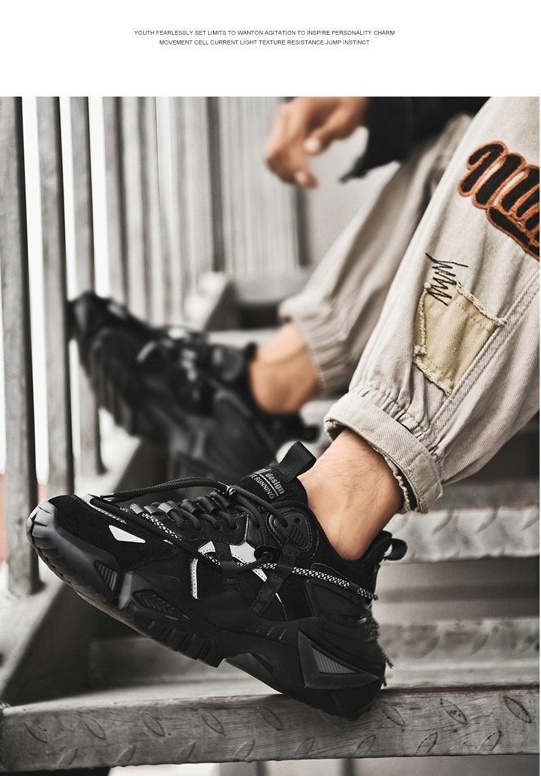 Men’s Chunky Platform Sneakers Height Increasing Casual Slip On Shoes