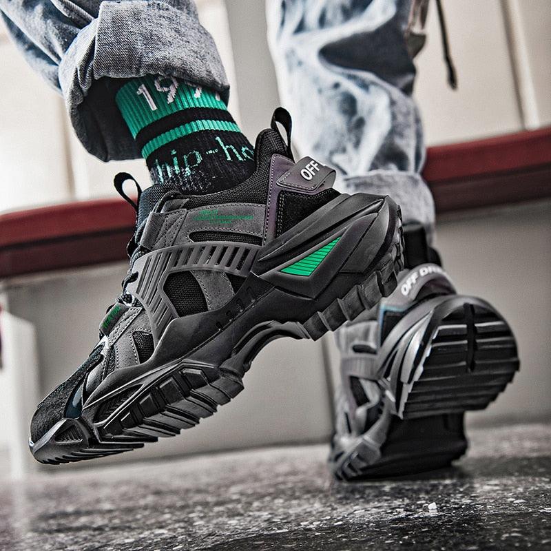 Men’s Chunky Platform Sneakers Height Increasing Casual Slip On Shoes