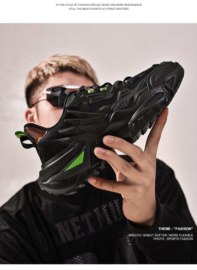 Men’s Chunky Platform Sneakers Height Increasing Casual Slip On Shoes