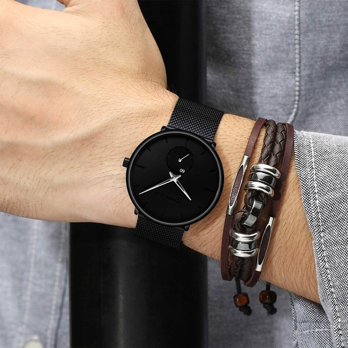 Men’s Ultra-Thin Minimalist Waterproof Wristwatch