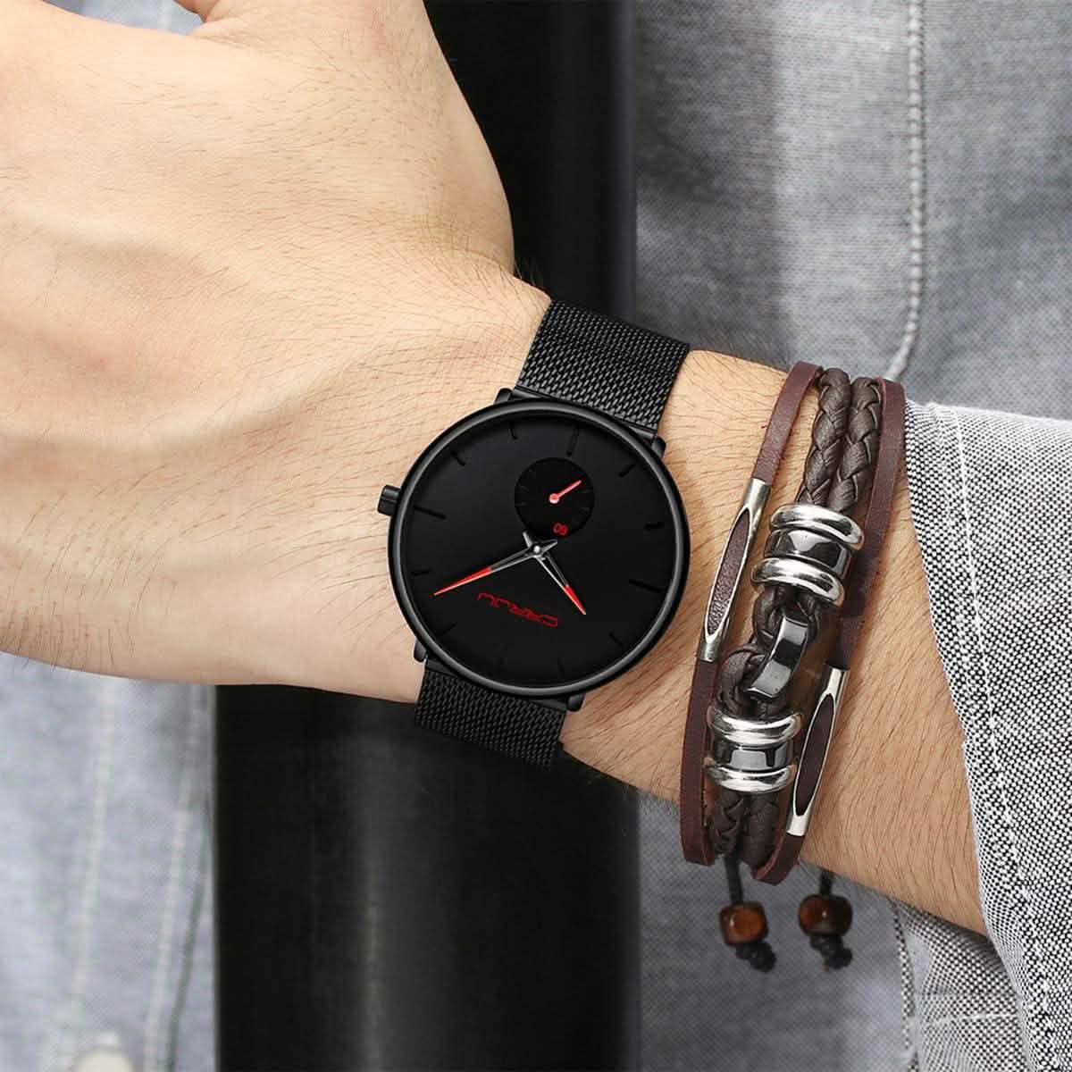 Men’s Ultra-Thin Minimalist Waterproof Wristwatch